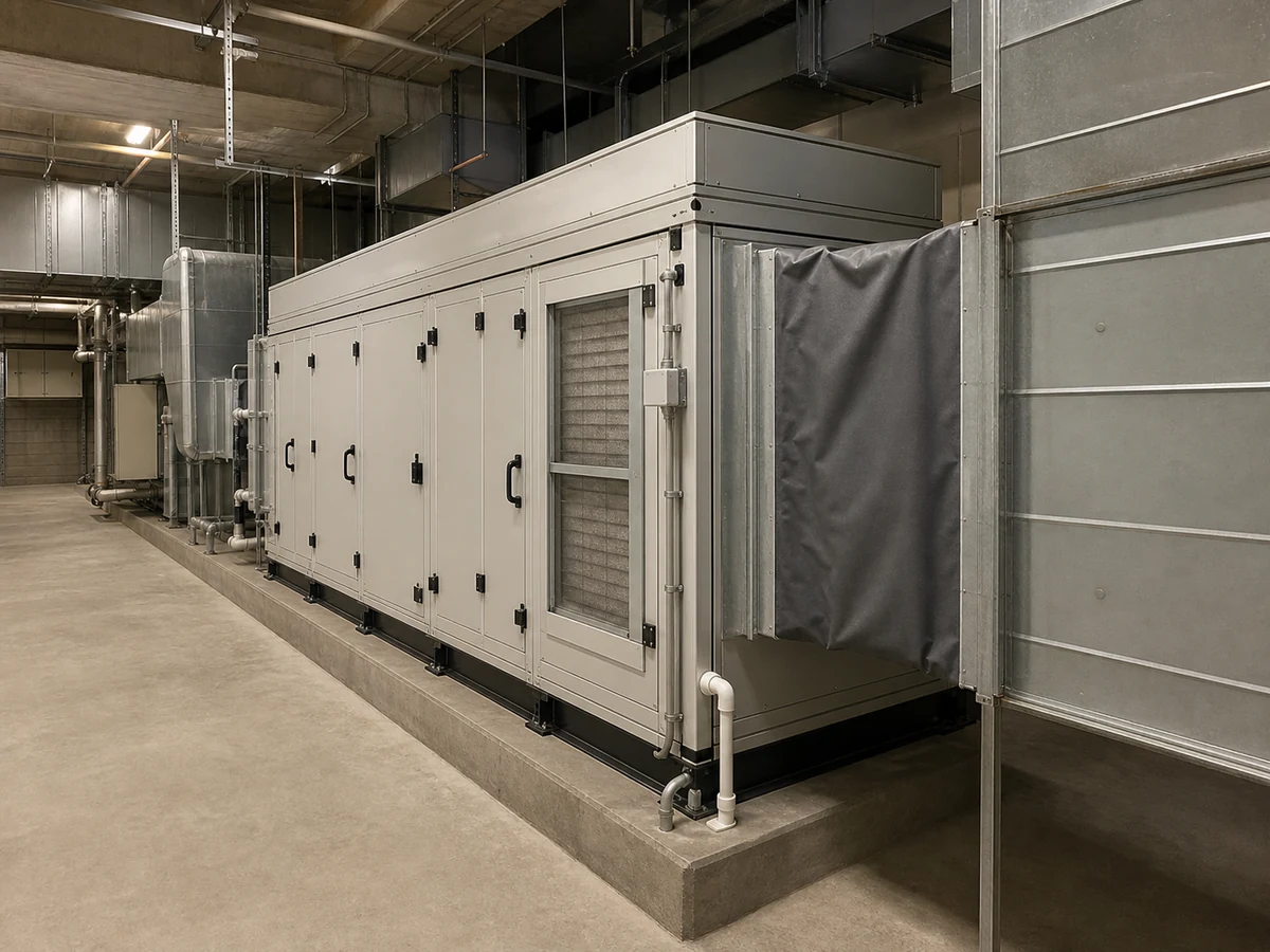 AHU 空氣處理機組及風管實物風格示意圖