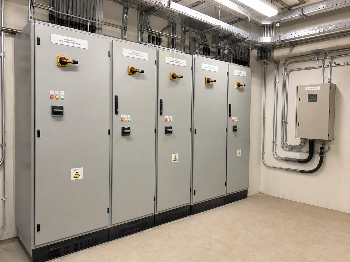 冷氣配電及控制盤實物風格示意圖