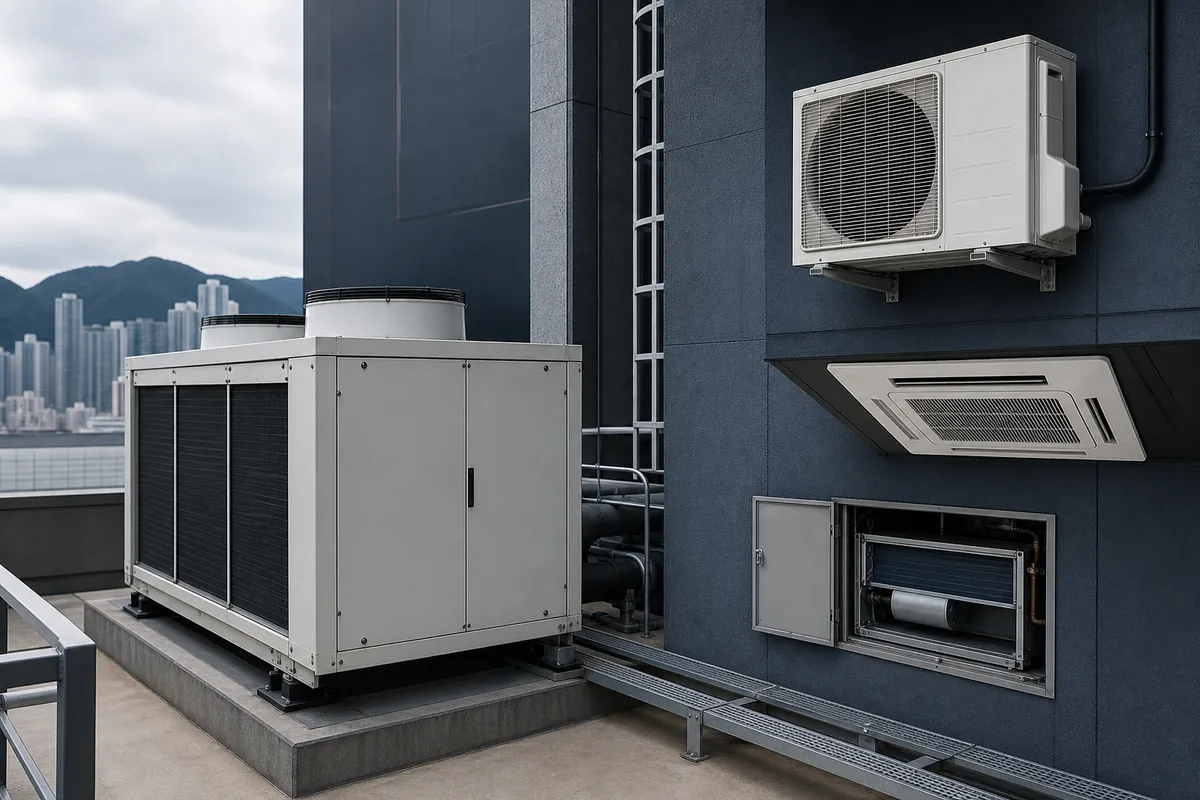 Concept view of common commercial air-conditioning equipment forms