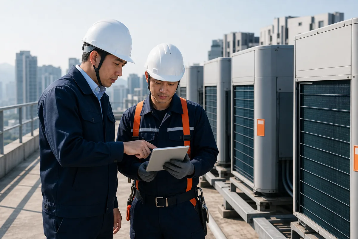 Concept view of commercial air-conditioning maintenance coordination